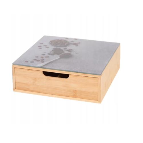 ABSOLU CHIC TIROIR A CAPSULES 30X30X10CM GRIS