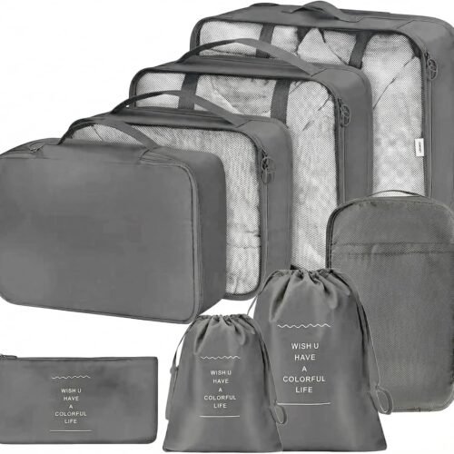 SET DE 8 ORGANISATEURS DE VALISE GRIS