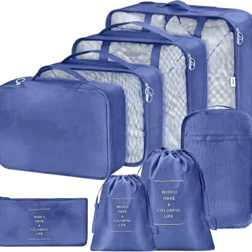 SET DE 8 ORGANISATEURS DE VALISE BLEU