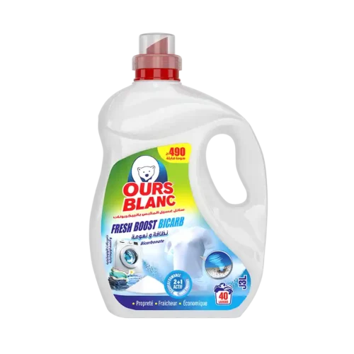 OURS BLANC LESSIVE LIQUIDE 3L BICARBONATE
