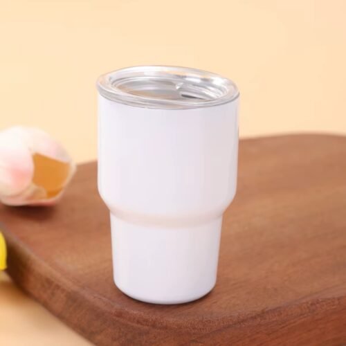 MINI GOBLET EN INOX AVEC COUVERCLE BLANC