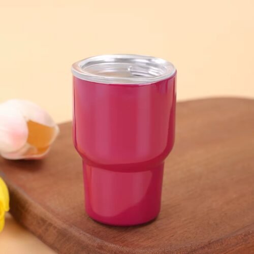 MINI GOBLET EN INOX AVEC COUVERCLE ROUGE