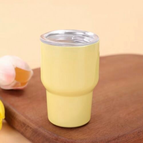 MINI GOBLET EN INOX AVEC COUVERCLE JAUNE