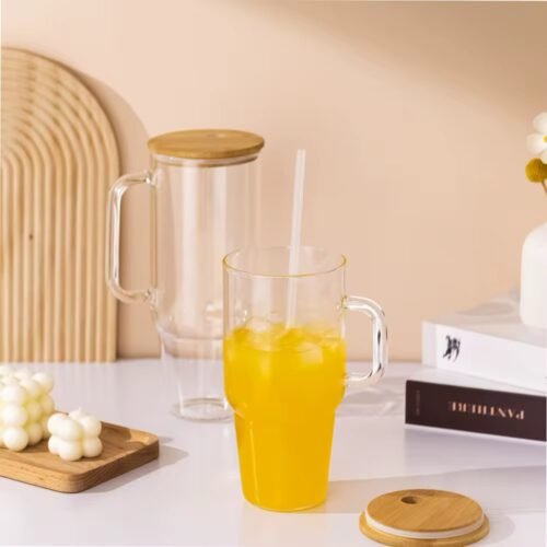 MUG EN VERRE AVEC PAILLE 600ML 1029-6