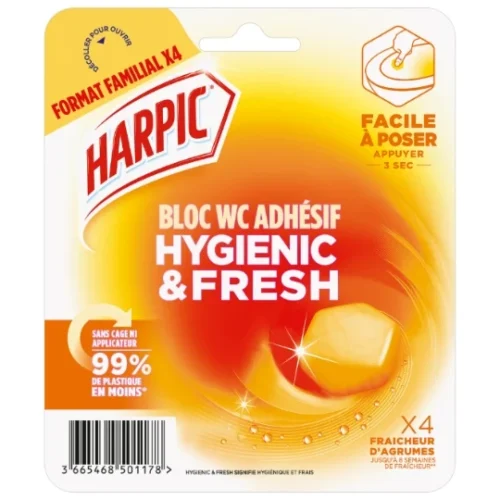 HARPIC BLOC WC ADHESIF 12G X4 AGRUMES