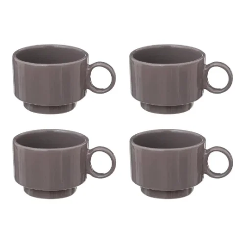 SECRET GOURMET RETRO TASSE 10CL GRIS X4 194151C