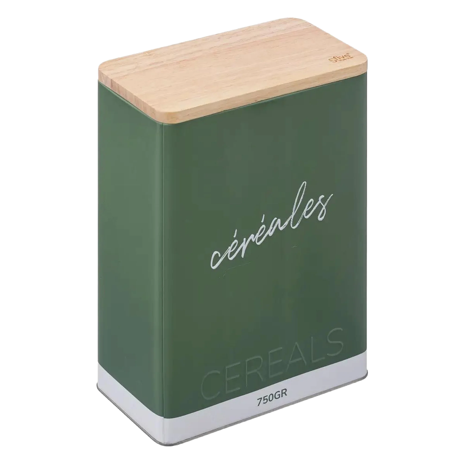 5FIVE BOITE A CEREALES METAL VERTE 18.2X10.2X25.3CM 194290