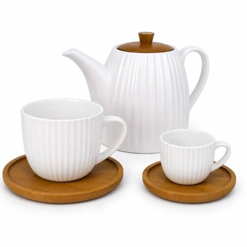 SERVICE A CAFE EN CERAMIQUE/BOIS 25PCS