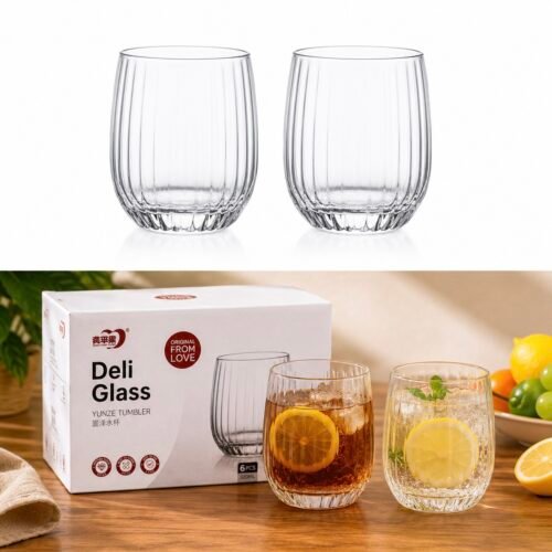 DELI GLASS VERRE RAYE BAS 35CL X6 ES8035A/B