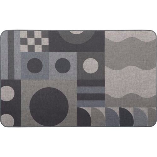 LUANCE TAPIS IMPRIME 50X80CM GEO GRIS
