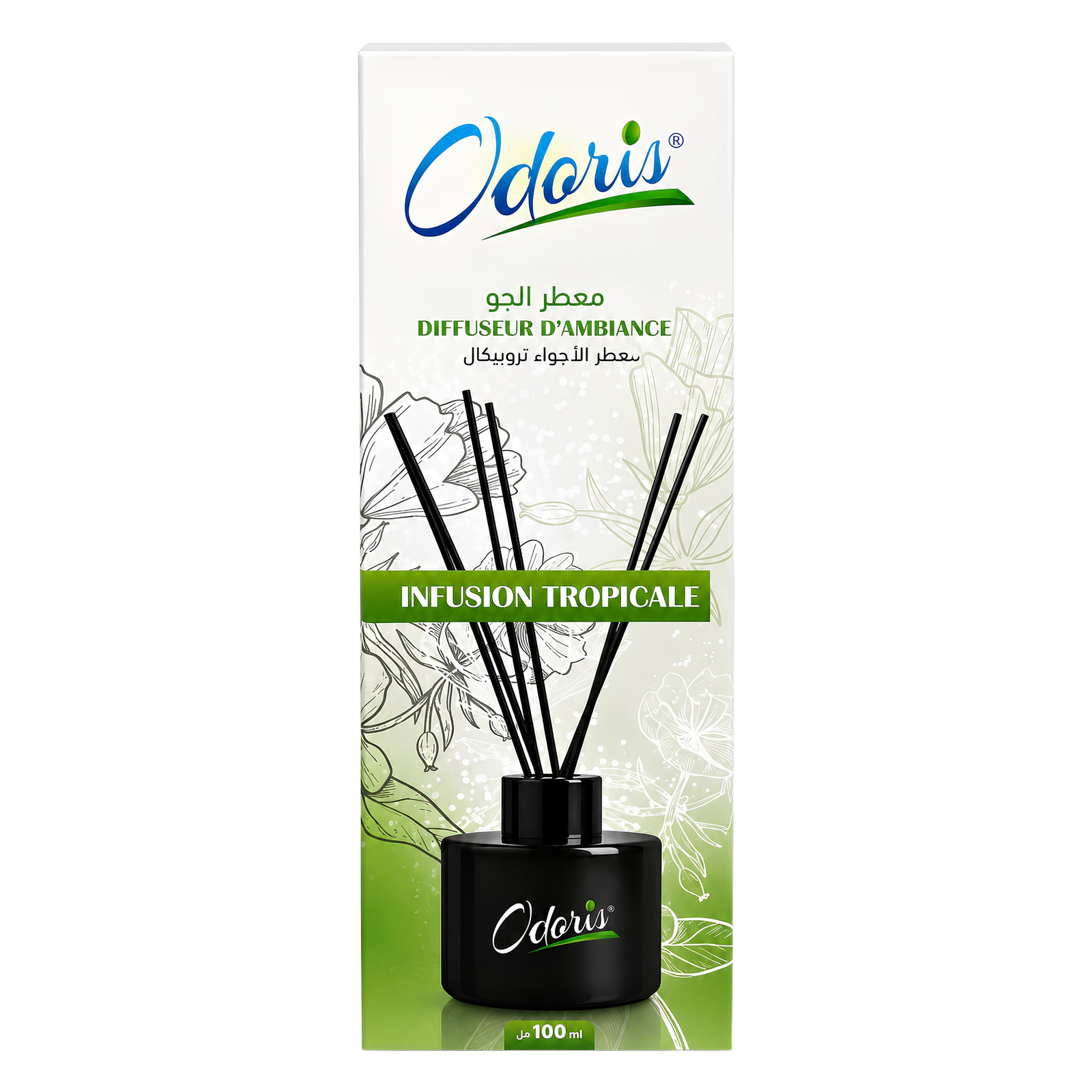 ODORIS DIFFUSEUR A BATONNETS 100ML INFUSION TROPICAL