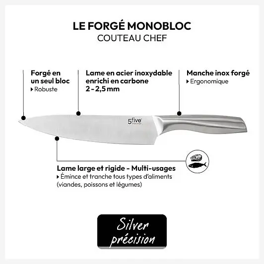 5FIVE PRECISION COUTEAU CHEF 21CM 120317 – Image 2