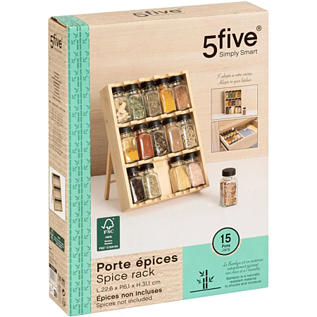 5FIVE PORTE EPICES 15 POTS 31.1X22.6X6.1CM 203087