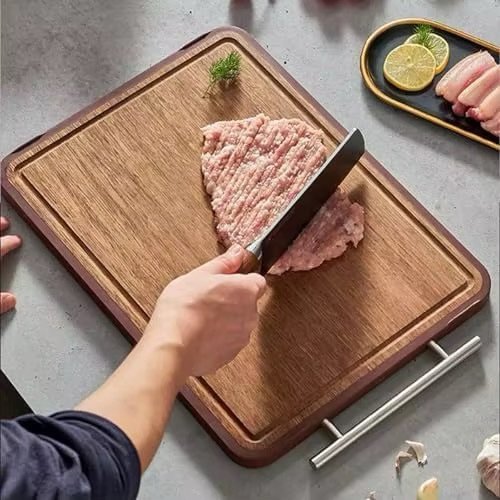PLANCHE A DECOUPER DOUBLE FACES INOX/EBENE 39X27CM B8886 – Image 3