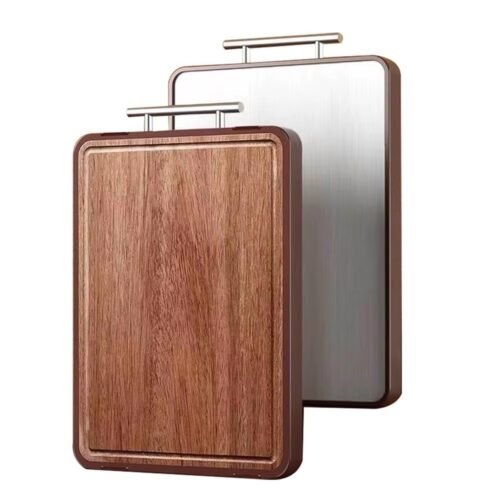 PLANCHE A DECOUPER DOUBLE FACES INOX/EBENE 39X27CM B8886