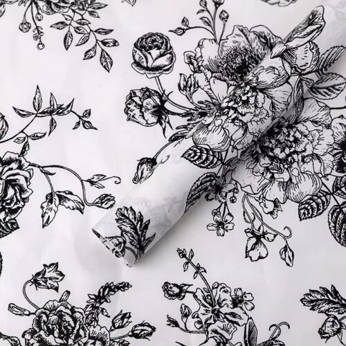ROULEAU ANTIDERAPANT 5MX45CM BLANC AVEC MOTIF
