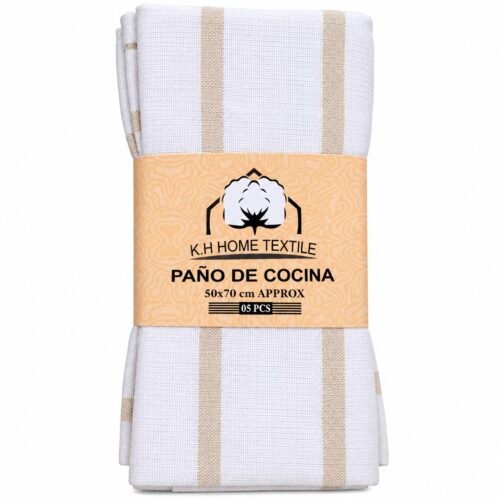 KH HOME SET DE 5 TORCHONS COTTON 50X70CM