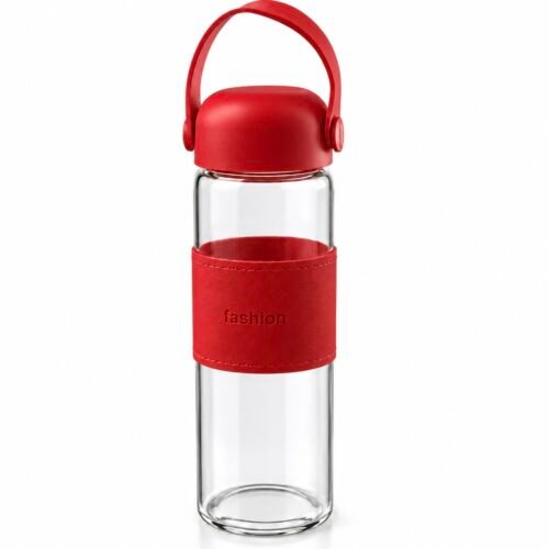 FASHION GOURDE EN VERRE 400ML ROUGE 421-12