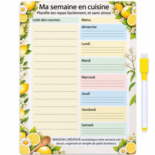 MENU DE SEMAINE MAGNETIQUE CITRON