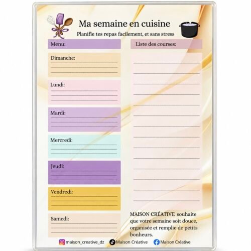 MENU DE SEMAINE MAGNETIQUE ORIGINAL