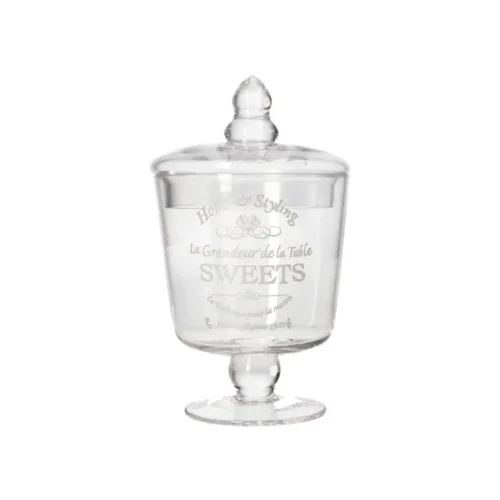 DANNY HOME BONBONIERE A PIED EN VERRE AVEC COUVERT CB-62