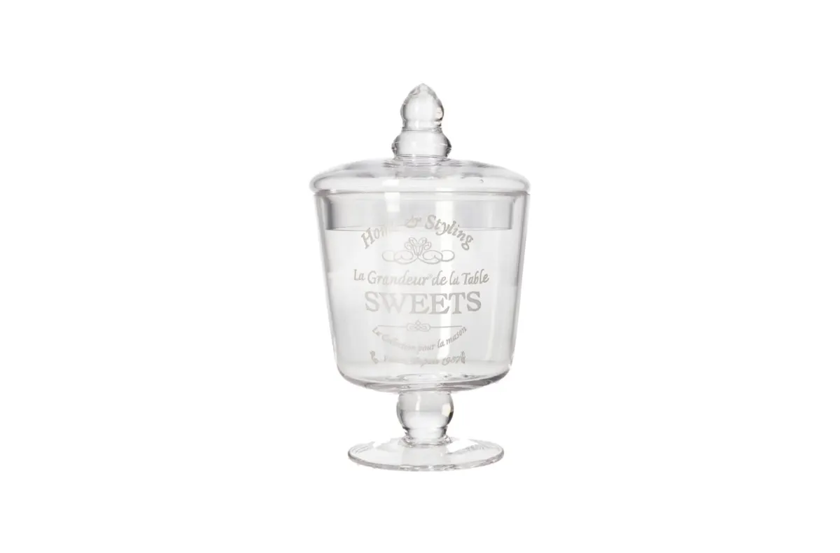 DANNY HOME BONBONIERE A PIED EN VERRE AVEC COUVERT CB-62