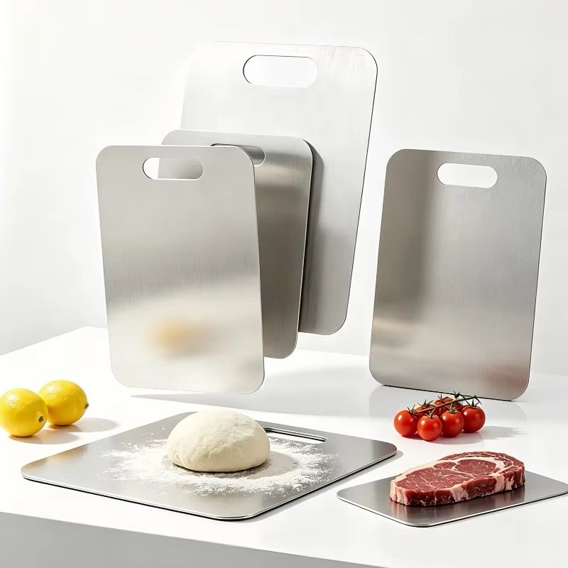 PLANCHE A DECOUPER EN INOX 46X30CM – Image 2